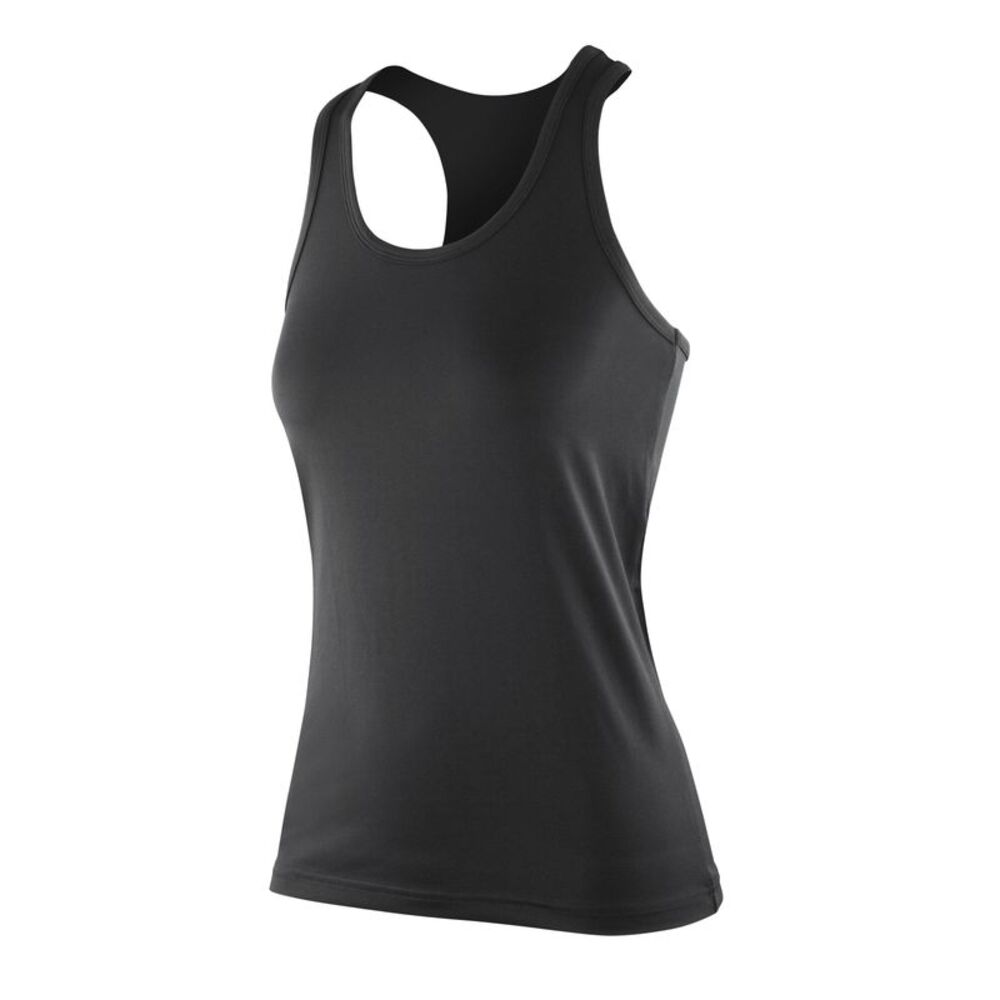 Spiro Womens/Ladies Softex Stretch Fitness Vest Top / Black